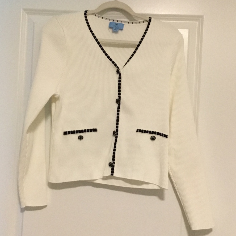 Great CeCe sweater with jeweled buttons